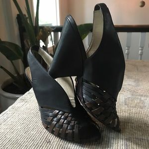 Miss Sixty woven leather "Calypso" heels 8.5